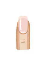 Manicure z paznokciami kwadratowymi z zaokrąglonymi bokami